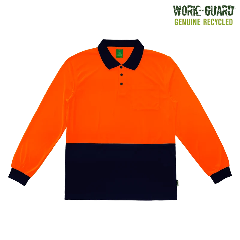 R482X Work-Guard Recycled Hi Vis Longsleeve Polo