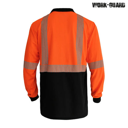 R486X Work-Guard Recycled Hi Vis Long Sleeve Day/Night Polo