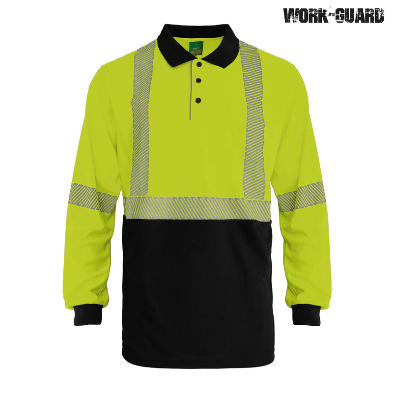 R486X Work-Guard Recycled Hi Vis Long Sleeve Day/Night Polo