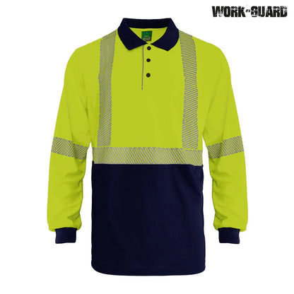 R486X Work-Guard Recycled Hi Vis Long Sleeve Day/Night Polo