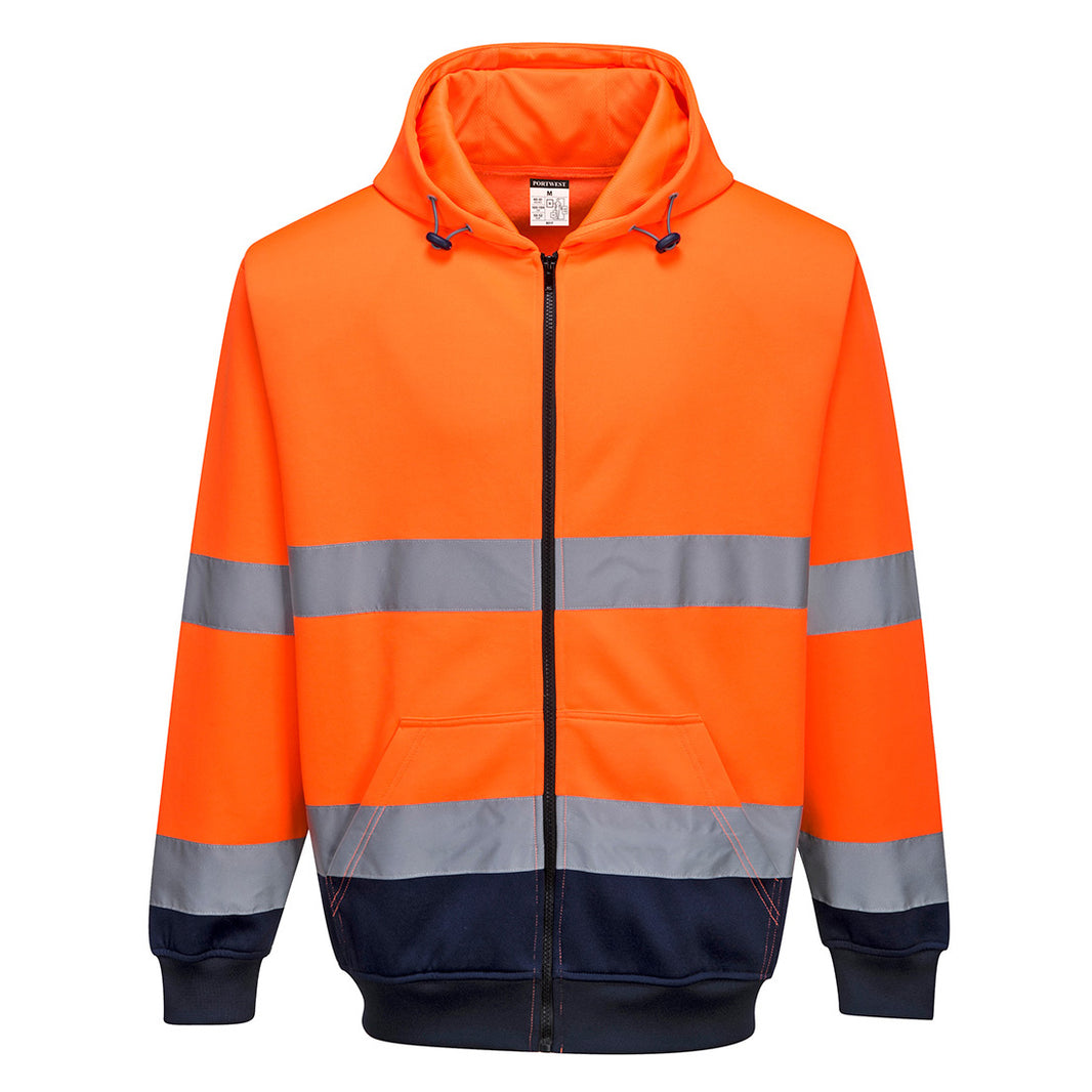 B317 Portwest Hi-Vis Contrast Zipped Hoodie – image 1 | JuJu Print New Zealand