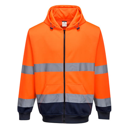 B317 Portwest Hi-Vis Contrast Zipped Hoodie – image 1 | JuJu Print New Zealand