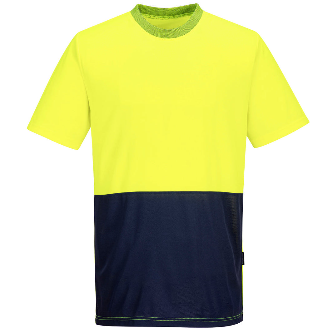 Portwest MP111 Hi-Vis Contrast T-Shirt in Yellow/Navy