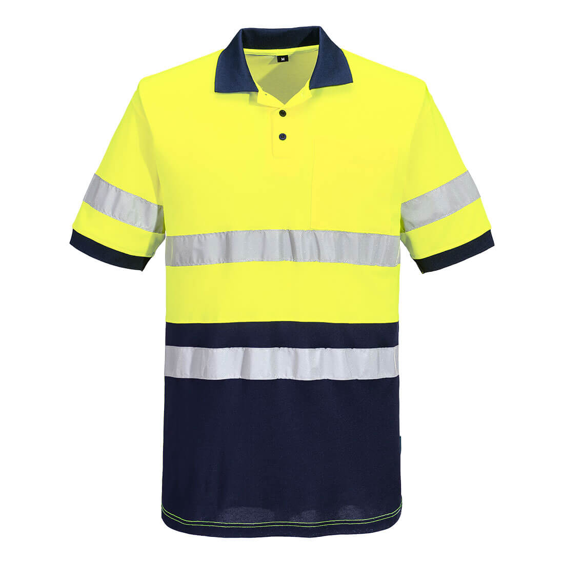 MP410 Portwest Hi-Vis Cotton Comfort Contrast Polo Shirt S/S – image 2 | JuJu Print New Zealand
