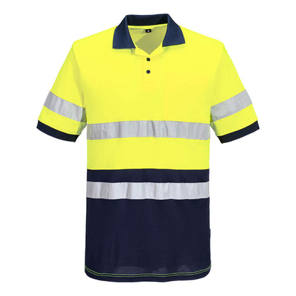 MP410 Portwest Hi-Vis Cotton Comfort Contrast Polo Shirt S/S – image 2 | JuJu Print New Zealand