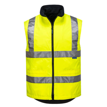 Portwest MV214 Hi-Vis Reversible Fleece Vest in Yellow