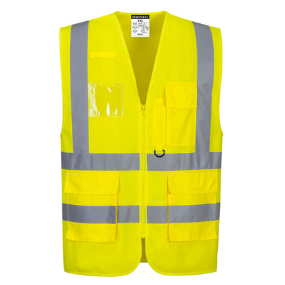 Portwest MV476 Hi-Vis Executive Vest in Yellow