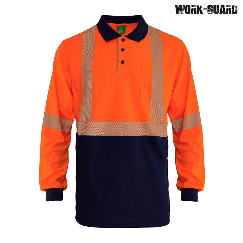 R486X Work-Guard Recycled Hi Vis Long Sleeve Day/Night Polo – image 3 | JuJu Print New Zealand
