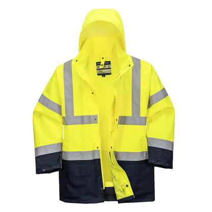 Portwest S766 Hi-Vis 5-in-1 Contrast Essential Jacket in Yellow/Navy